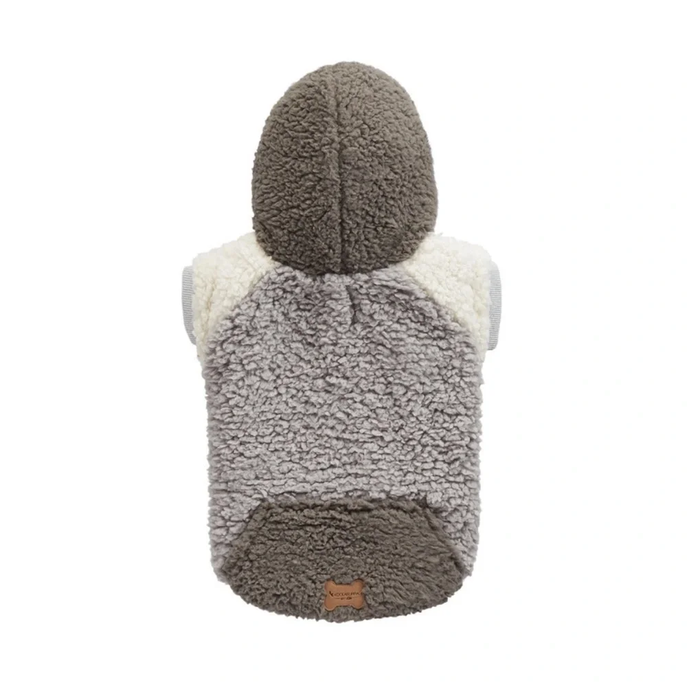 Koolaburra by UGG Theo Pet Hoodie for dogs Large Grey White Plush Warm NEW